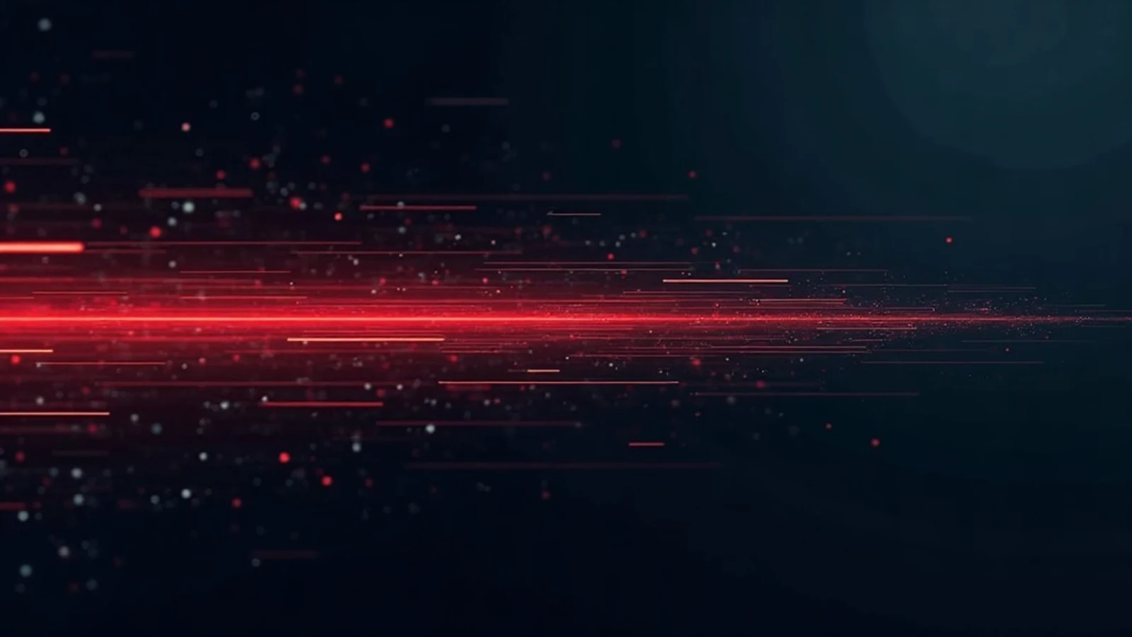 Parallel data-stream lines, one breaking pattern and cutting sharply red through the others