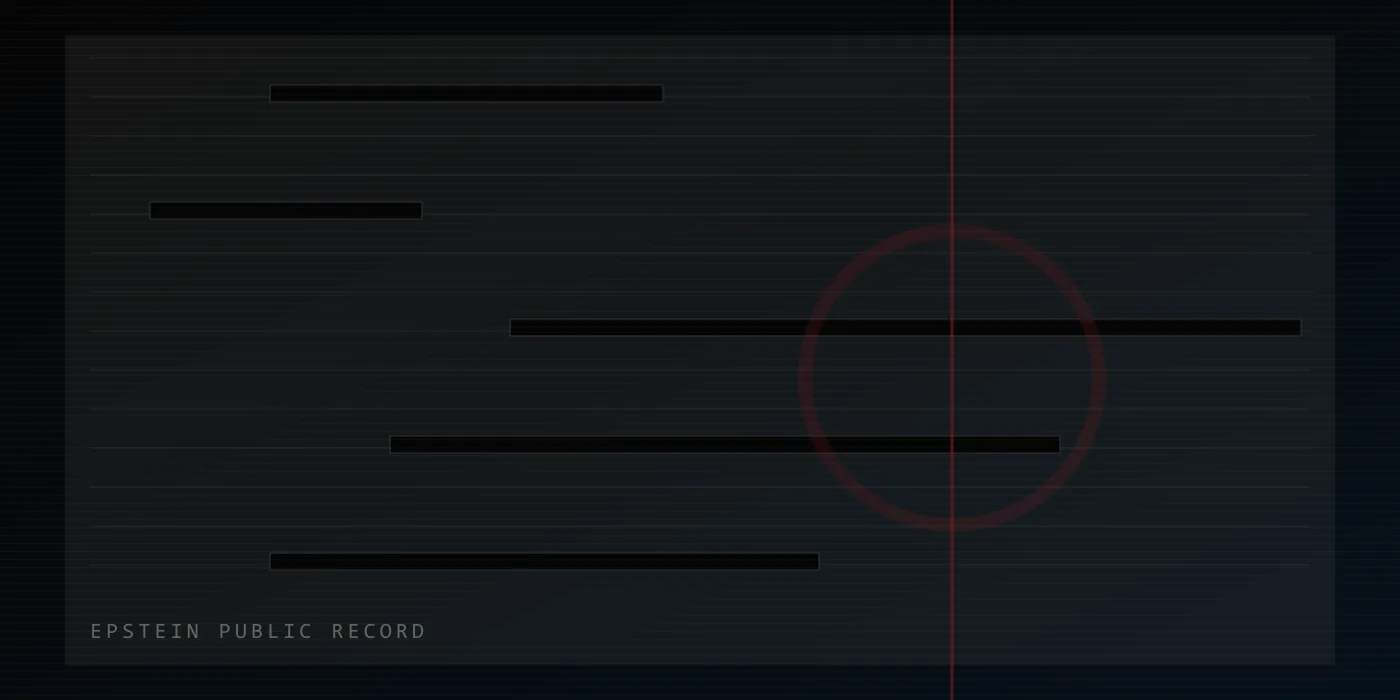 Abstract public record archive with redaction marks