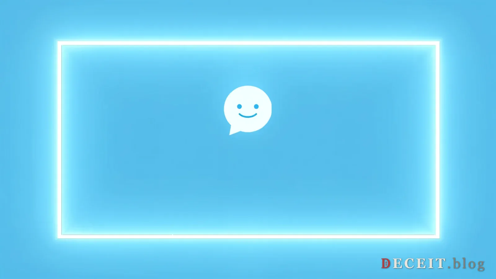 A clean, friendly AI chatbot interface with a bright window, soft blue gradient, and a text input field. Pristine, corporate, trustworthy.