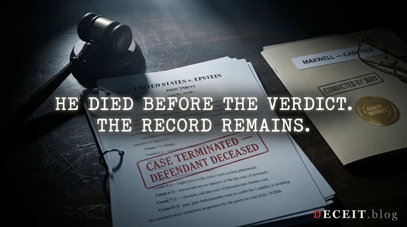 The same archive revealed as a study in legal categories. Behind the folders, allegations without verdicts, a conviction in a separate case, untried counts. The boundary between allegation and adjudication exposed.